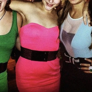 Charlotte Russe Hot Pink Strapless Cocktail Dress